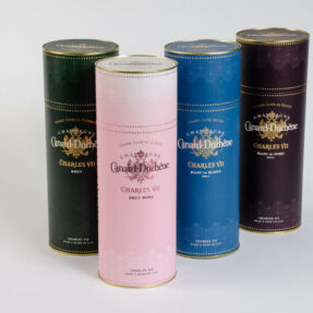 Canisters carton pour Champagne Canard Dûchene