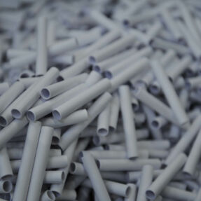 White cardboard tubes