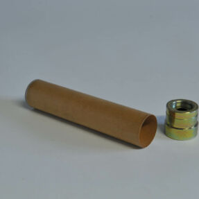 Cardboard tube with metal thread