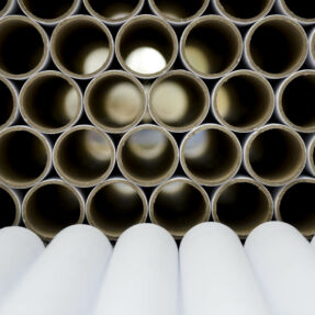 White cardboard tubes